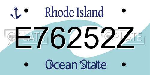 E76252Z Rhode Island License Plate