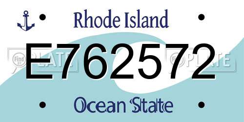 E762572 Rhode Island License Plate