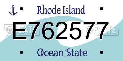 E762577 Rhode Island License Plate