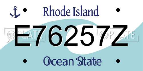 E76257Z Rhode Island License Plate