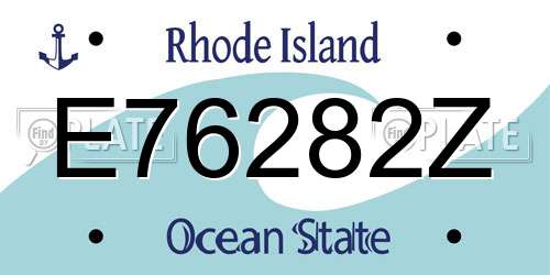 E76282Z Rhode Island License Plate