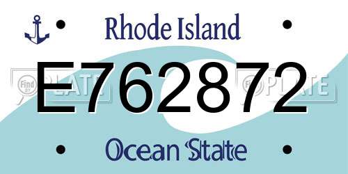 E762872 Rhode Island License Plate