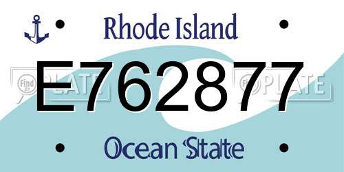 E762877 Rhode Island License Plate