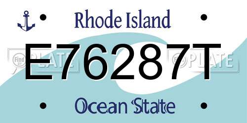 E76287T Rhode Island License Plate