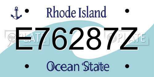 E76287Z Rhode Island License Plate