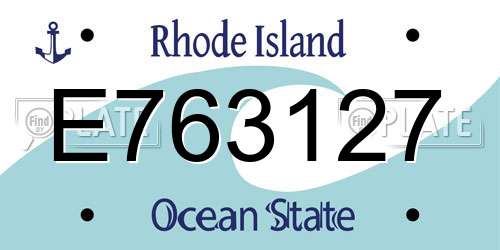E763127 Rhode Island License Plate