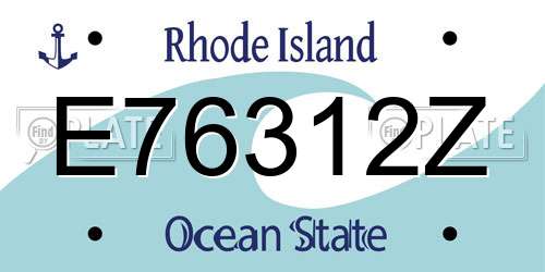 E76312Z Rhode Island License Plate