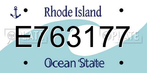 E763177 Rhode Island License Plate