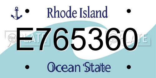 E765360 Rhode Island License Plate