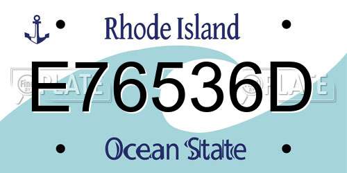 E76536D Rhode Island License Plate