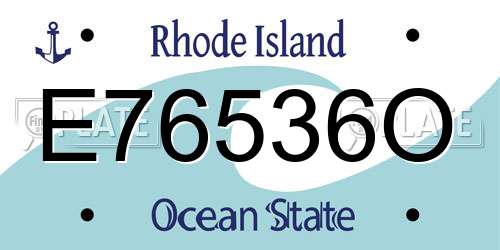 E76536O Rhode Island License Plate