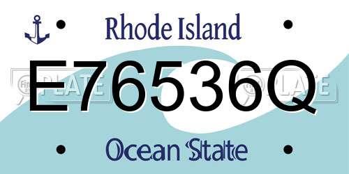 E76536Q Rhode Island License Plate