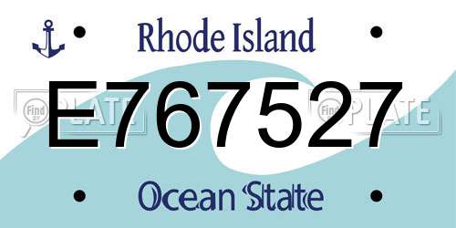 E767527 Rhode Island License Plate