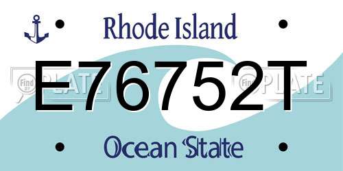 E76752T Rhode Island License Plate