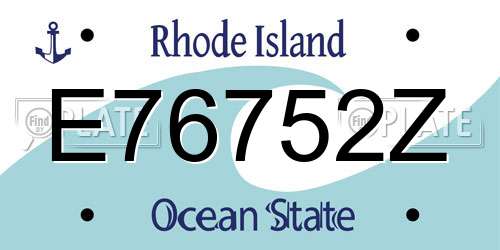 E76752Z Rhode Island License Plate