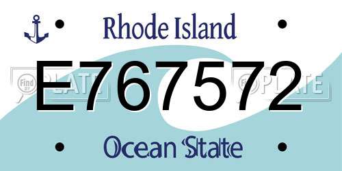 E767572 Rhode Island License Plate