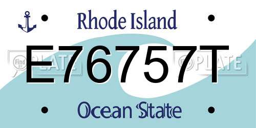 E76757T Rhode Island License Plate