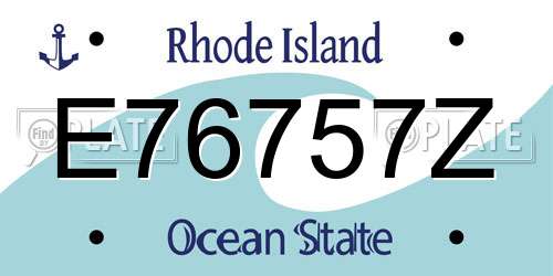 E76757Z Rhode Island License Plate