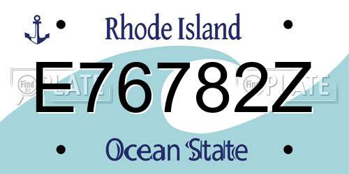 E76782Z Rhode Island License Plate