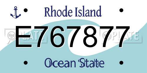 E767877 Rhode Island License Plate