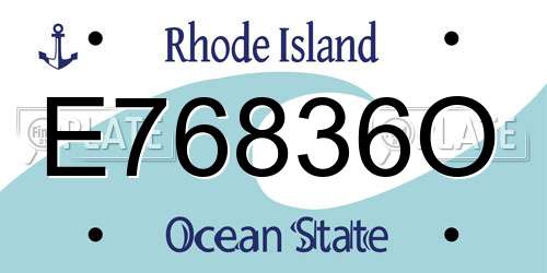 E76836O Rhode Island License Plate