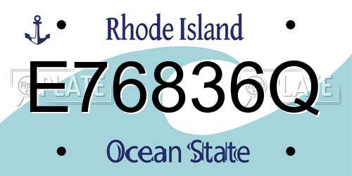 E76836Q Rhode Island License Plate