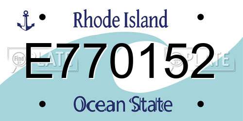 E770152 Rhode Island License Plate