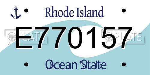 E770157 Rhode Island License Plate