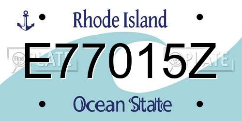 E77015Z Rhode Island License Plate