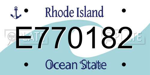 E770182 Rhode Island License Plate