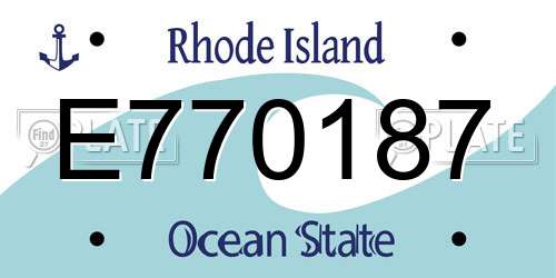 E770187 Rhode Island License Plate