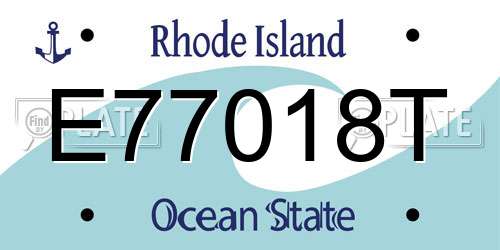 E77018T Rhode Island License Plate