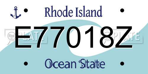 E77018Z Rhode Island License Plate
