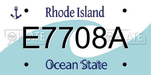 E7708A Rhode Island License Plate
