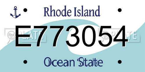 E773054 Rhode Island License Plate