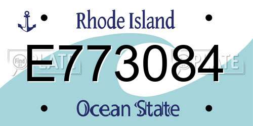 E773084 Rhode Island License Plate