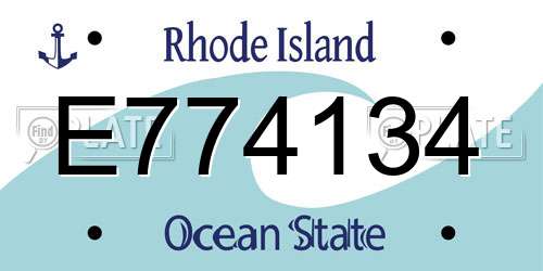 E774134 Rhode Island License Plate