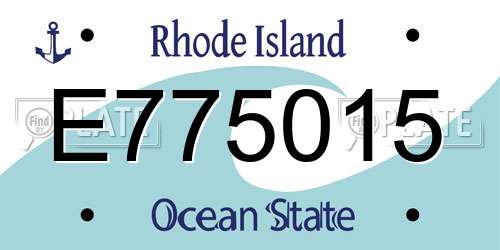 E775015 Rhode Island License Plate