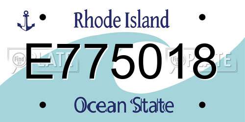 E775018 Rhode Island License Plate