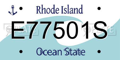 E77501S Rhode Island License Plate
