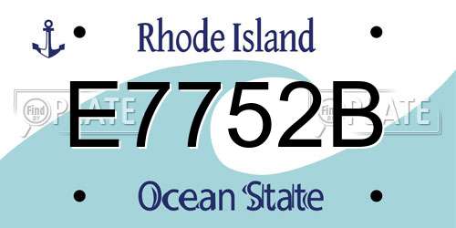 E7752B Rhode Island License Plate