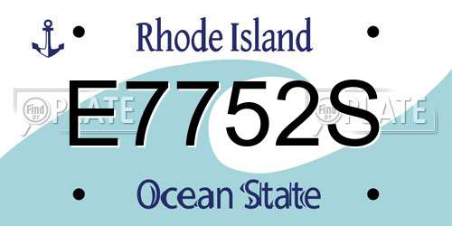 E7752S Rhode Island License Plate