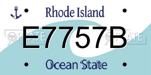 E7757B Rhode Island License Plate
