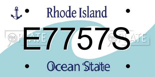 E7757S Rhode Island License Plate