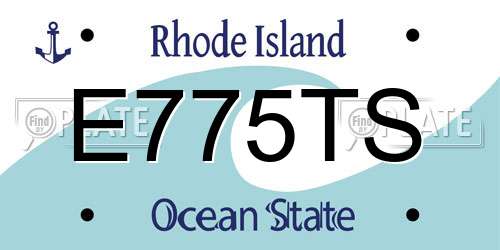 E775TS Rhode Island License Plate