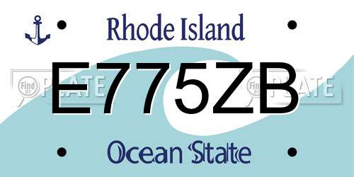 E775ZB Rhode Island License Plate