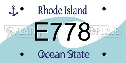 E778 Rhode Island License Plate