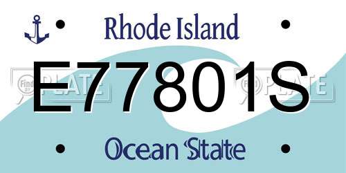 E77801S Rhode Island License Plate