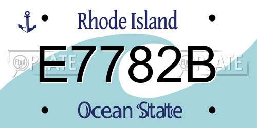 E7782B Rhode Island License Plate