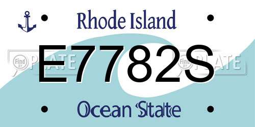 E7782S Rhode Island License Plate